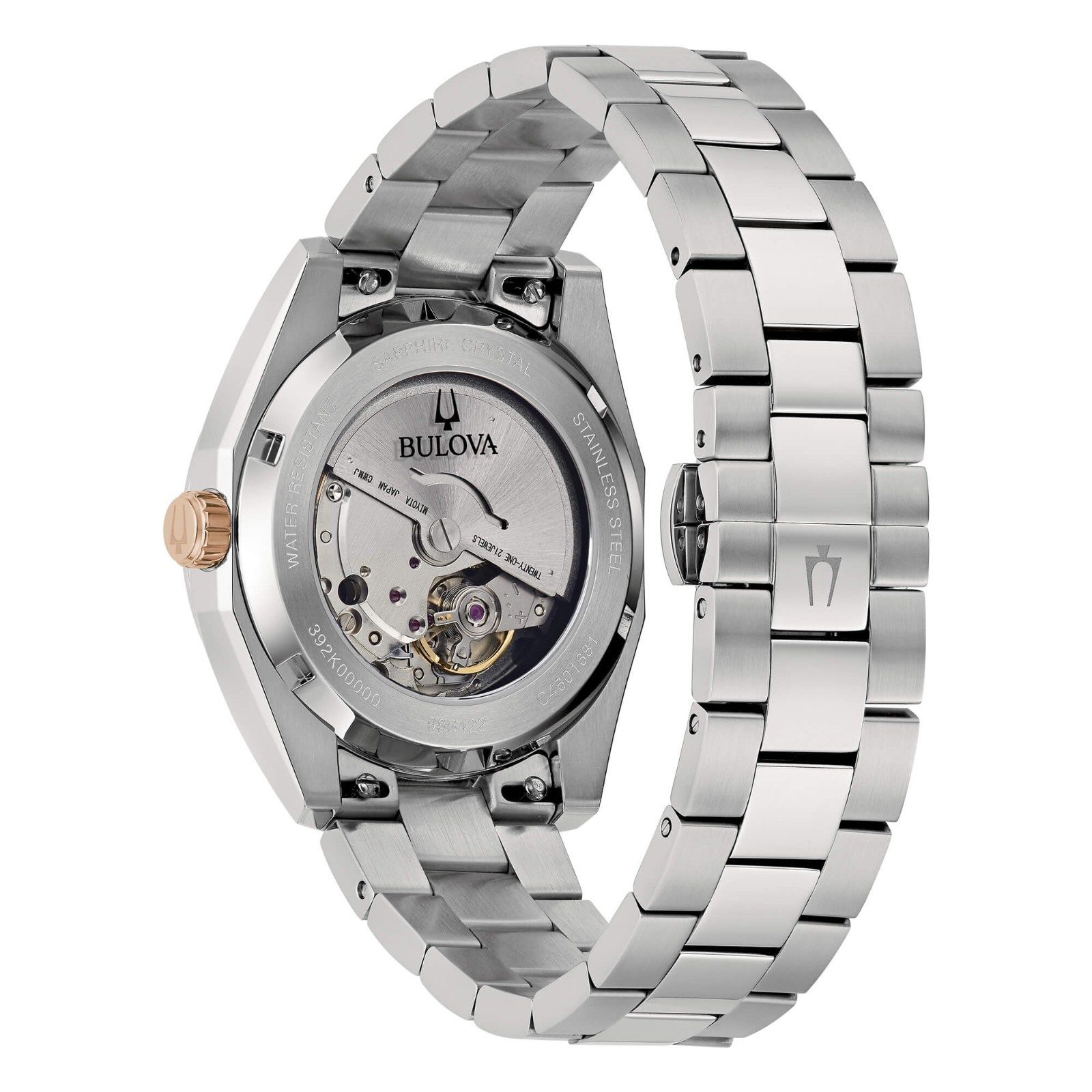 Bulova Surveyor Stainless Steel Burgundy Dial Automatic 98B422 Mens Watch