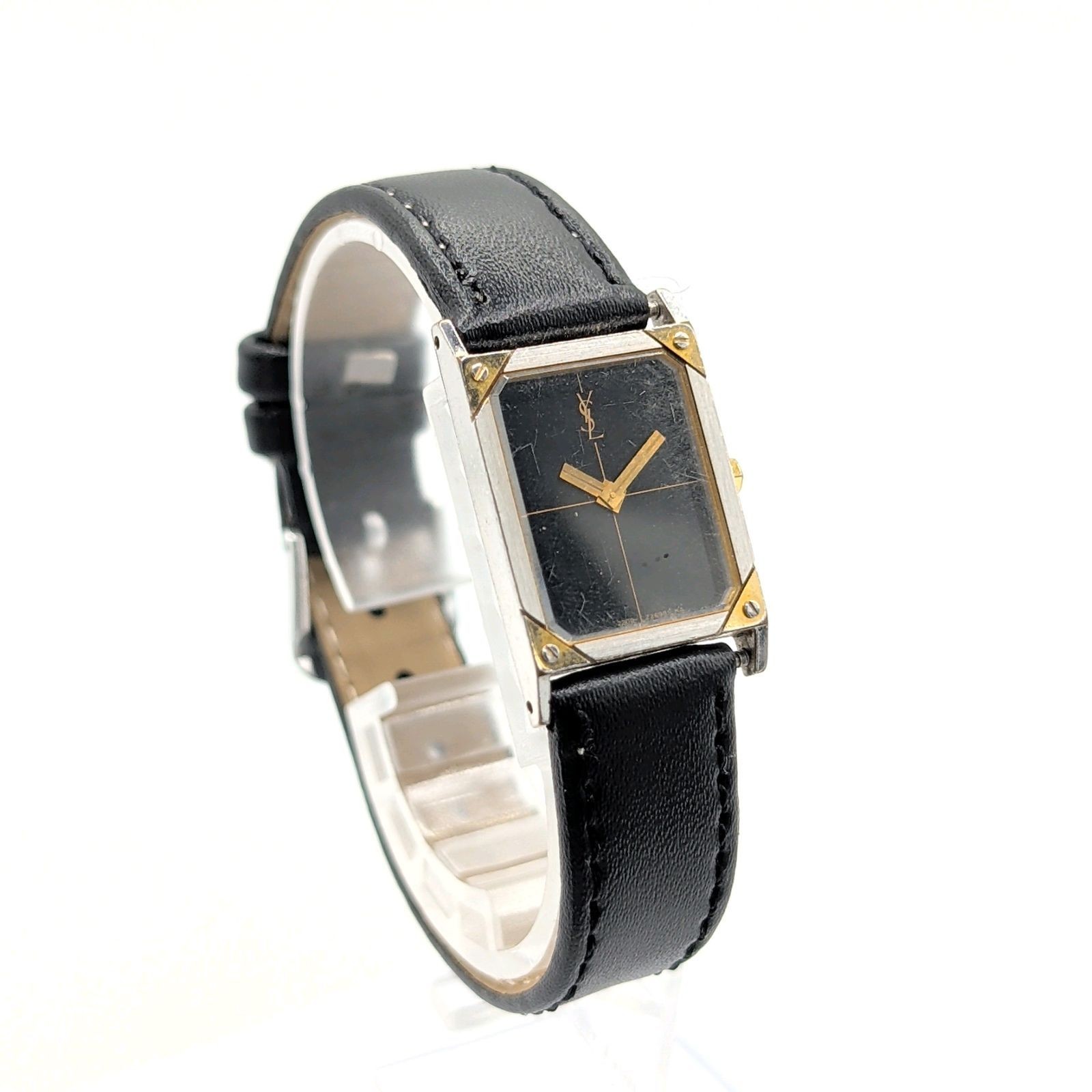 Yves Saint Laurent 2200-223870 JDM Quartz Ladies Watch Silver Gold wrist 16.0cm