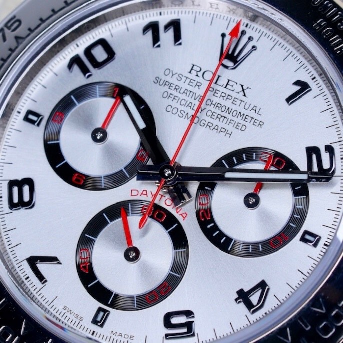 Rolex Daytona 116509 SILVER RACING Silver Arabic Dial 18K White Gold 40mm