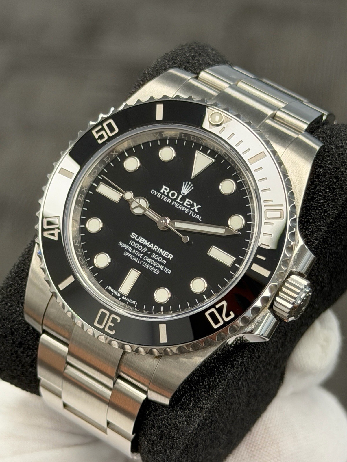 MINT 2019 Rolex No Date Submariner 114060 Oyster Black Box Papers Steel Watch
