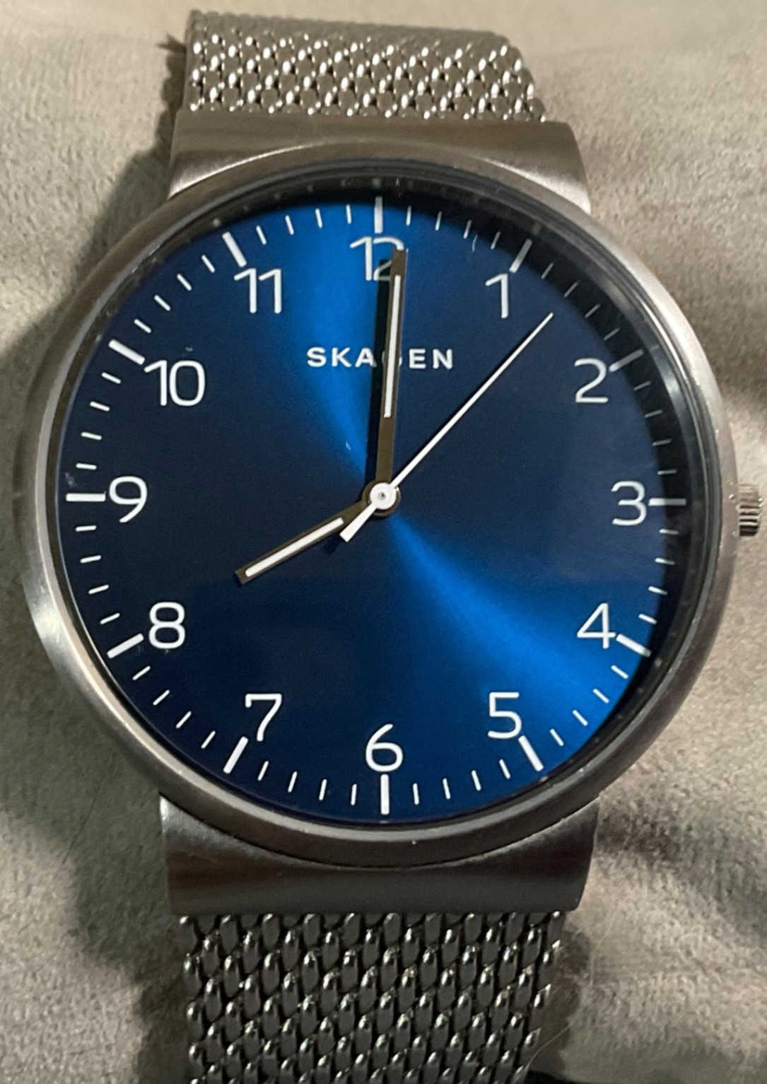 SKAGEN SKW6164 MENS 40mm STAINLESS STEEL WATCH BLUE DIAL NEW BATTERY EXCELLENT
