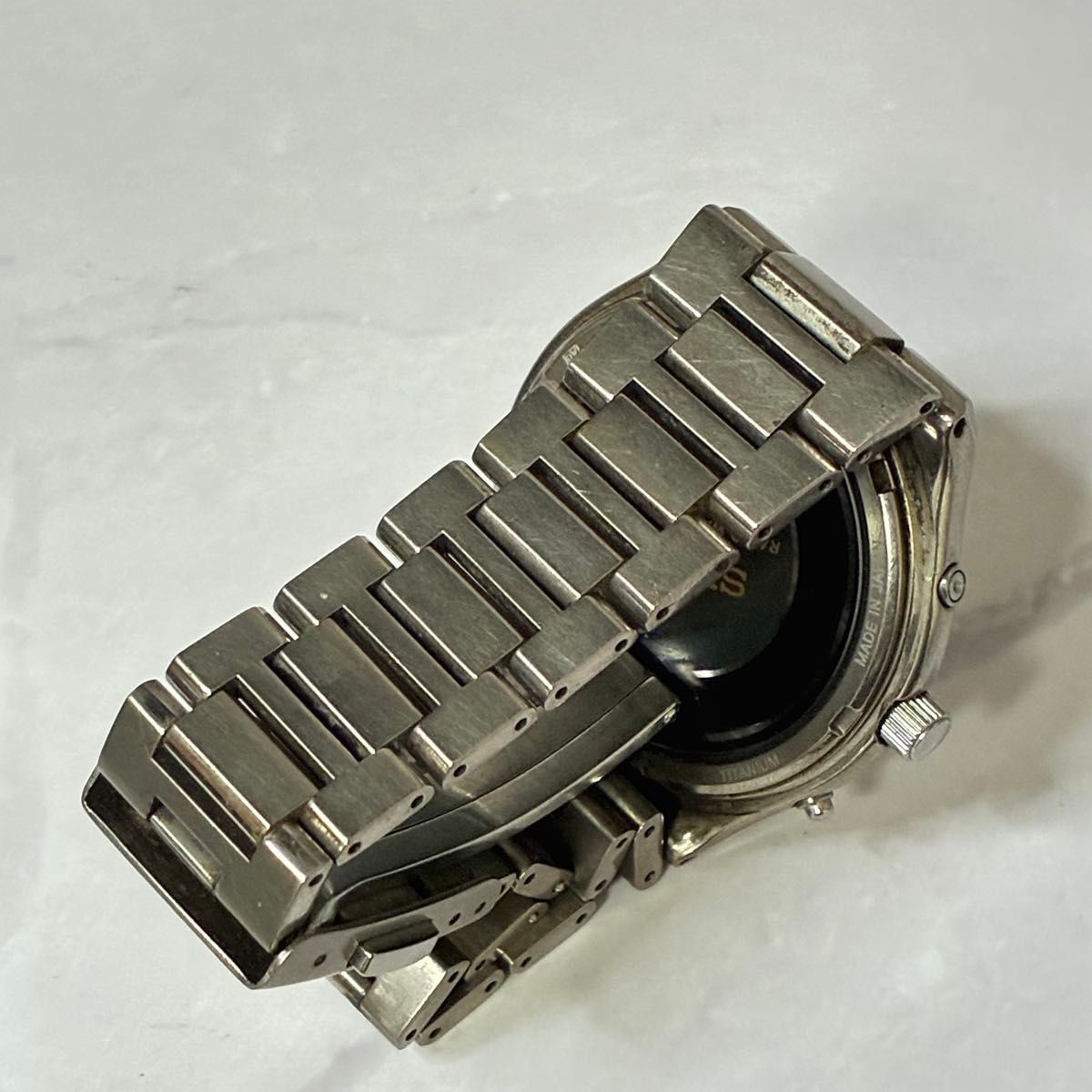 SEIKO Wristwatch 7B22 0AF0 Radio Solar Titanium Gold