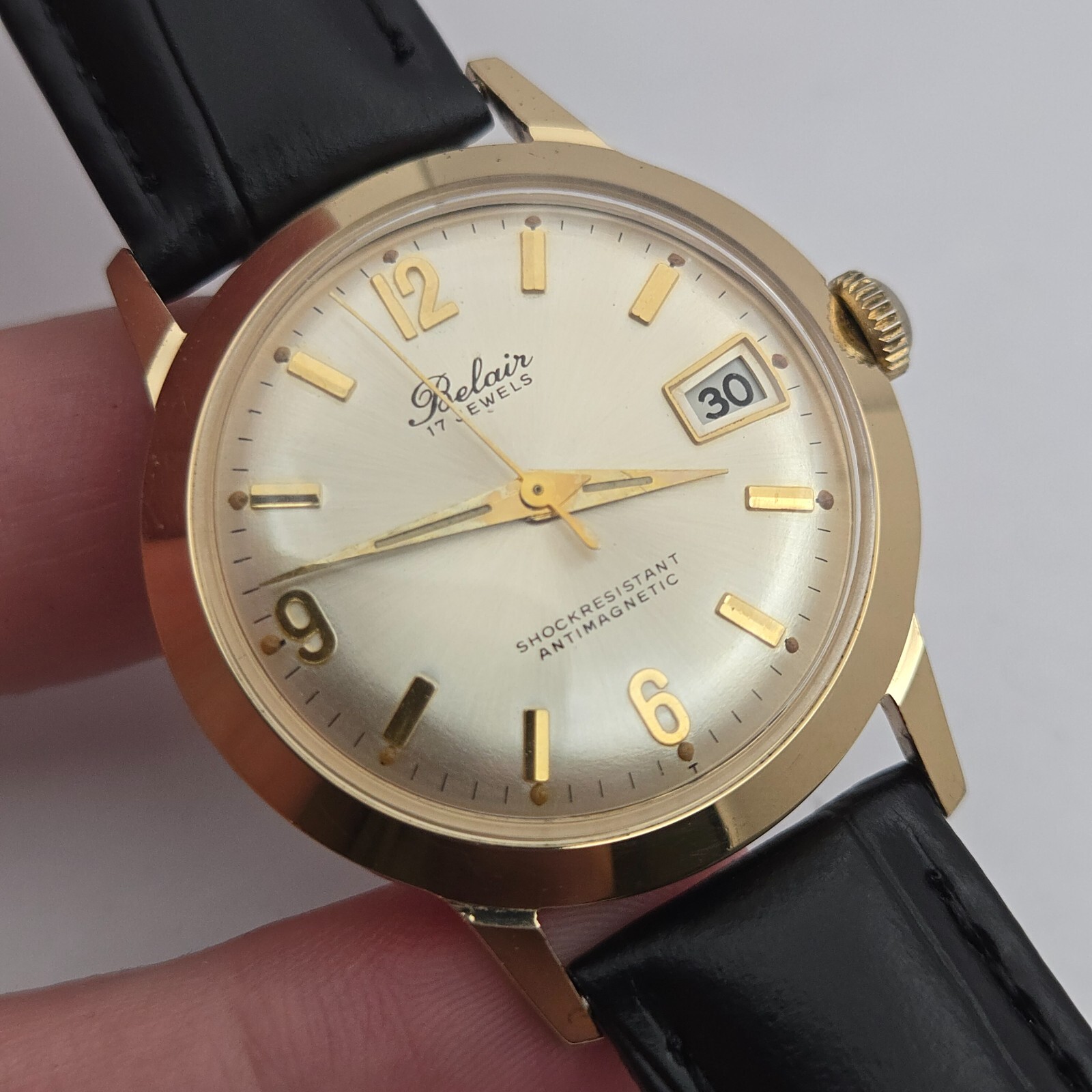Vintage BELAIR men’s manual wind watch France Lorsa P75 17Jewels DATE 1960s