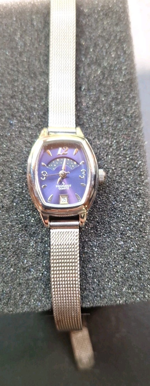 Peugeot Ladies Moon Phase Watch Blue Face Stars Moon Sun Needs battery