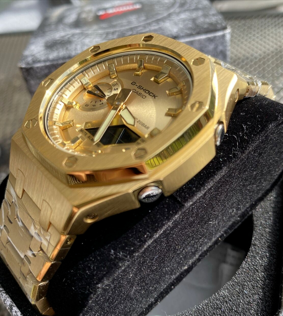 New Casio G-Shock Gold Color GA2100 All Yellow Gold custom MOD