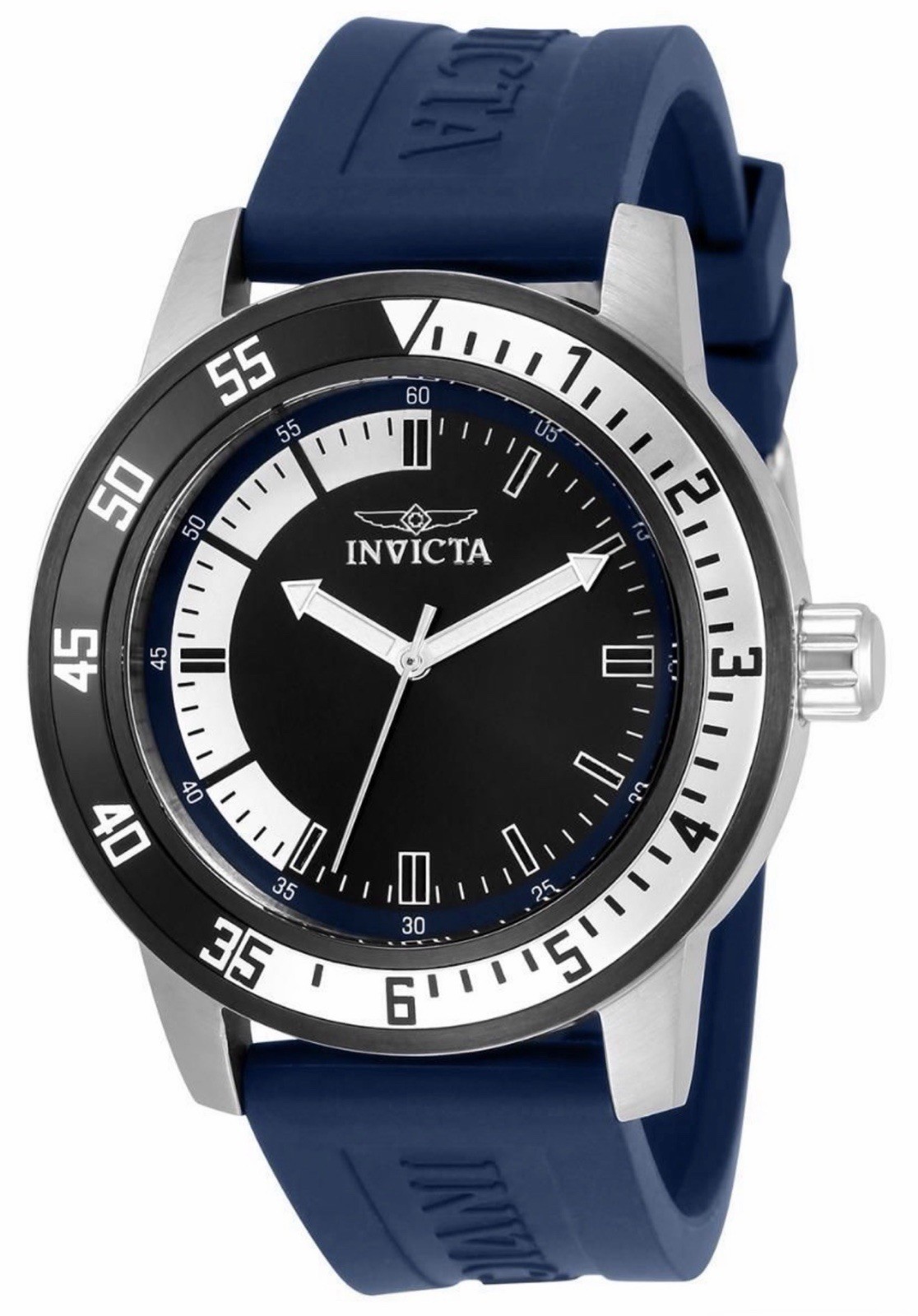 Invicta Specialty 45mm White, Blue and Black Dial Silicone Strap 34013