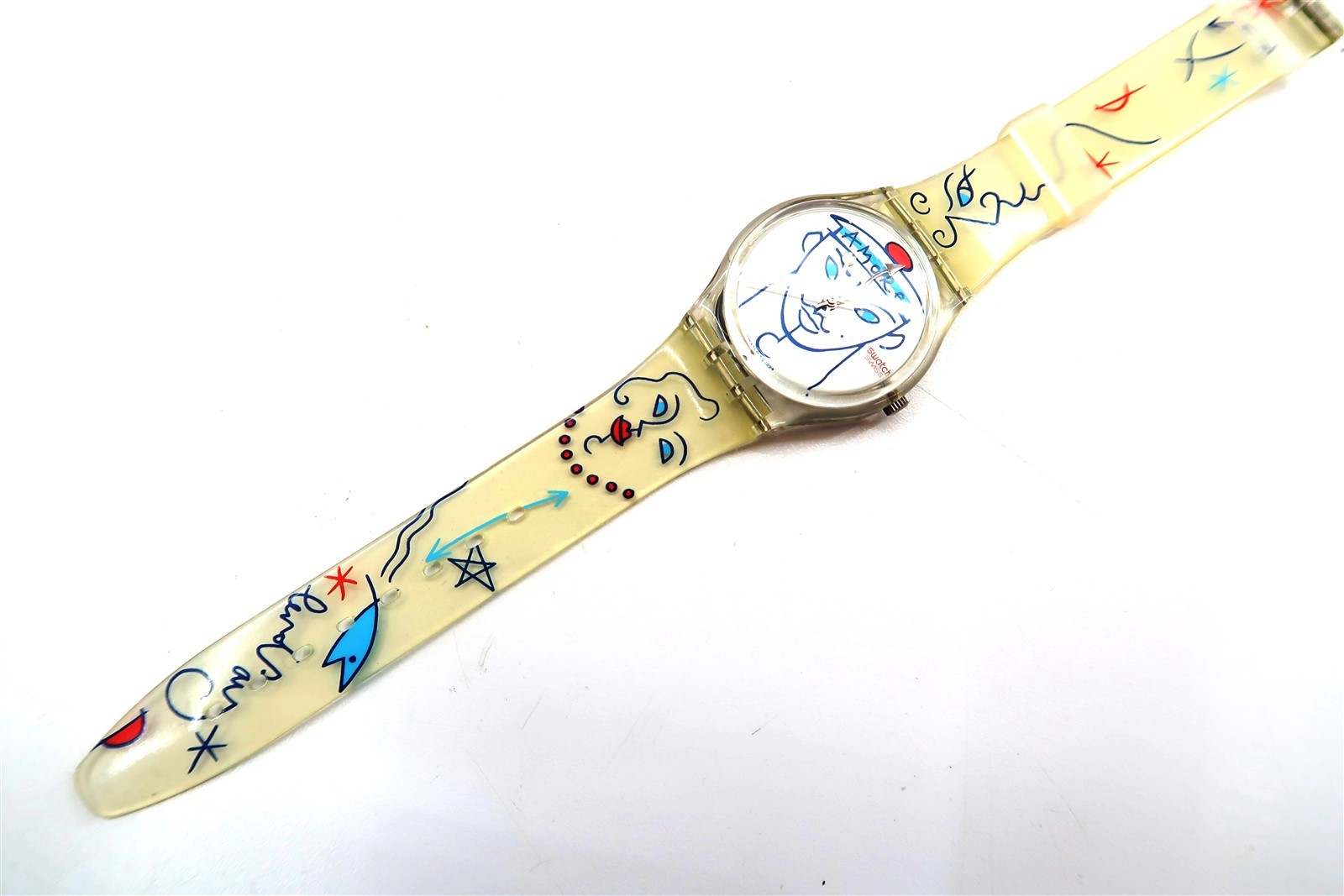 NEW Swatch Watch FLOWERS GK207 by Lindsay Kemp 1995 with Case, Print & Papers