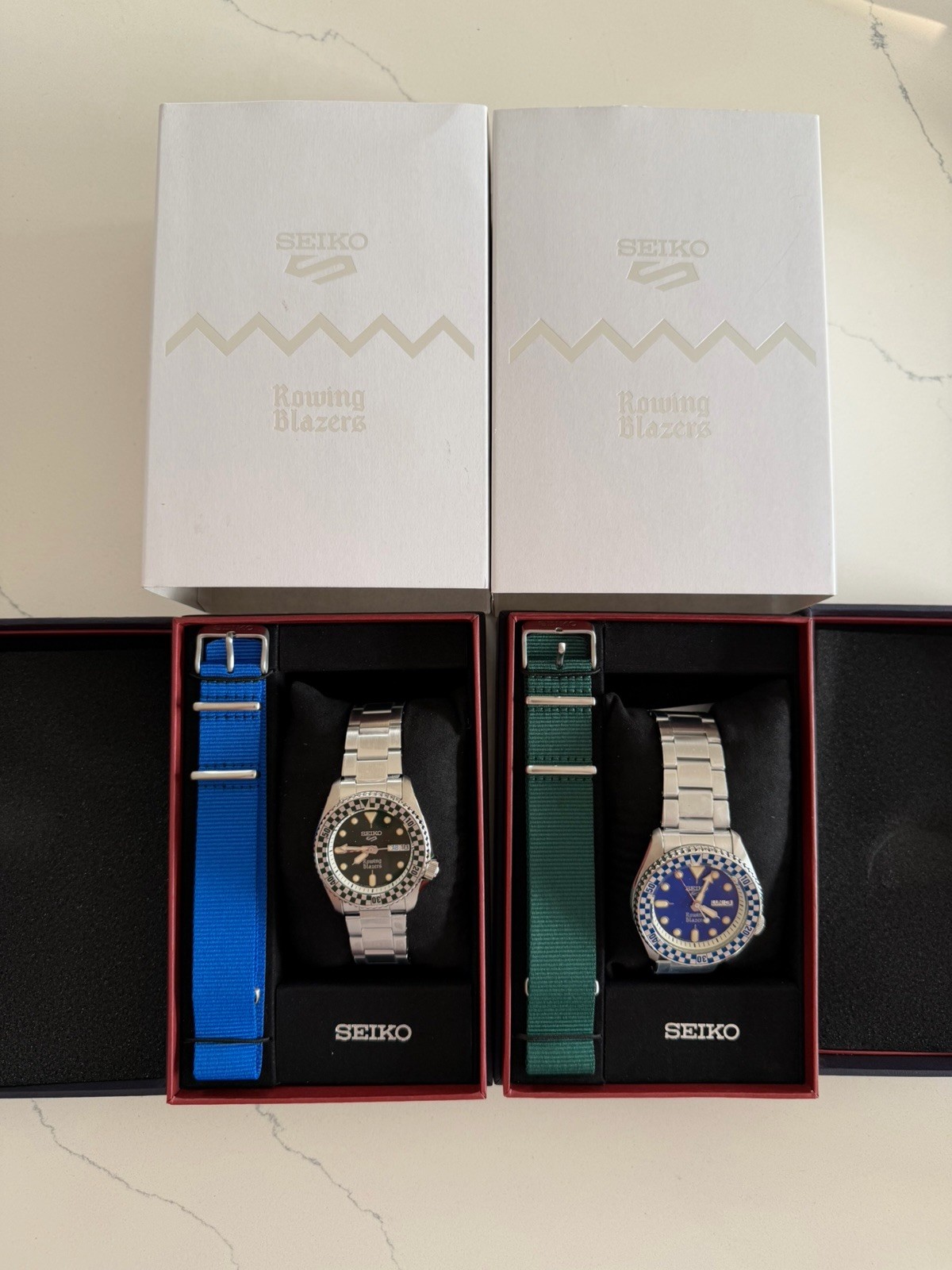 Seiko Rowing Blazers 2026 Limited Edition Set Blue & Green 42MM 38MM In Hand