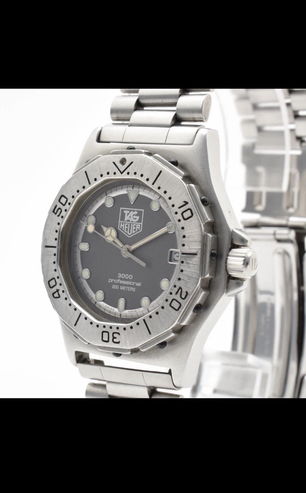 Vintage [EXC+5] TAG Heuer Professional 3000 932.213 Gray 35mm Quartz Men’s Watch