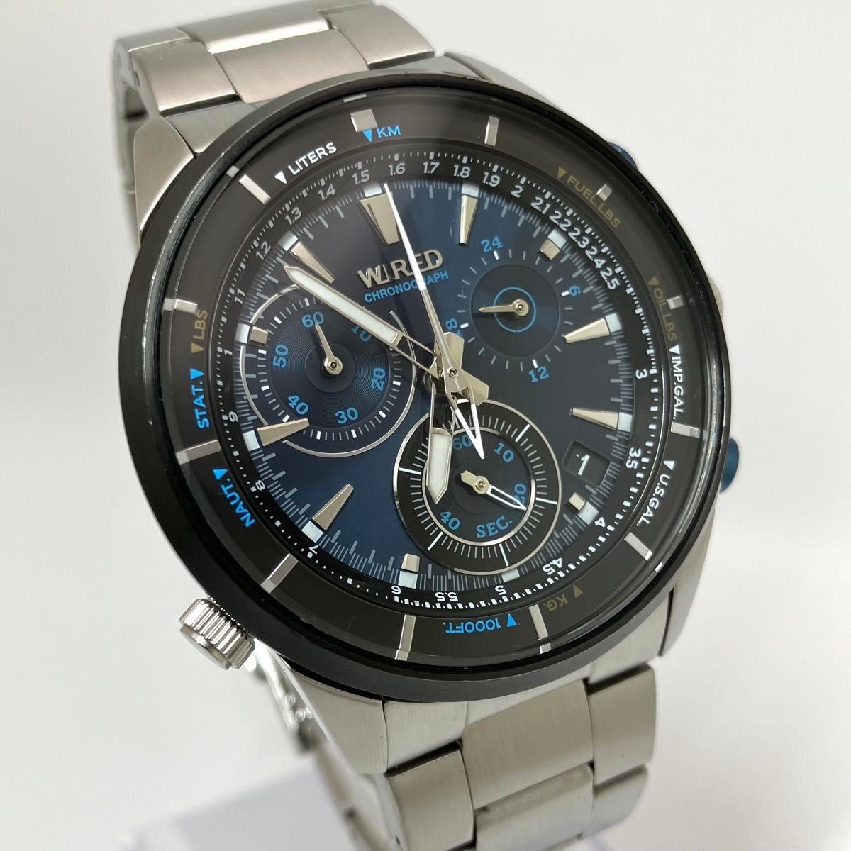 SEIKO WIRED Chronograph Small Second Men s Watch The Blue VK68 KZ20 AGAW441