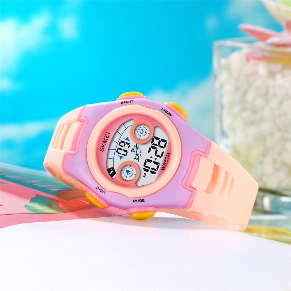 SKMEI Digital Sport Watch for Boys Girls LED Silicone Band Waterproof Wristwatch