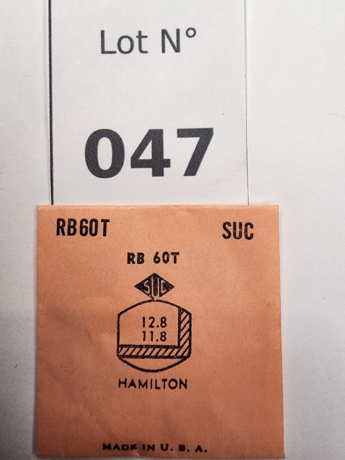 Vintage SUC RB60T Watch Crystal for Hamilton – 12.8 x 11.8mm – NOS in Packet