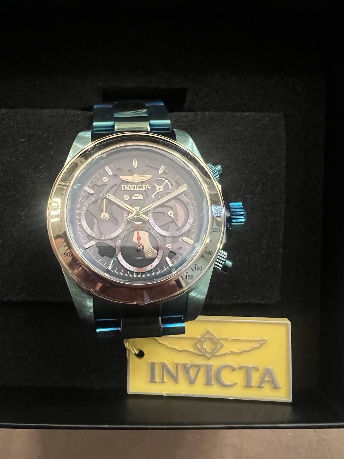 Invicta Green Label 51034 Men’s Chronograph Blue Stainless Steel Watch New