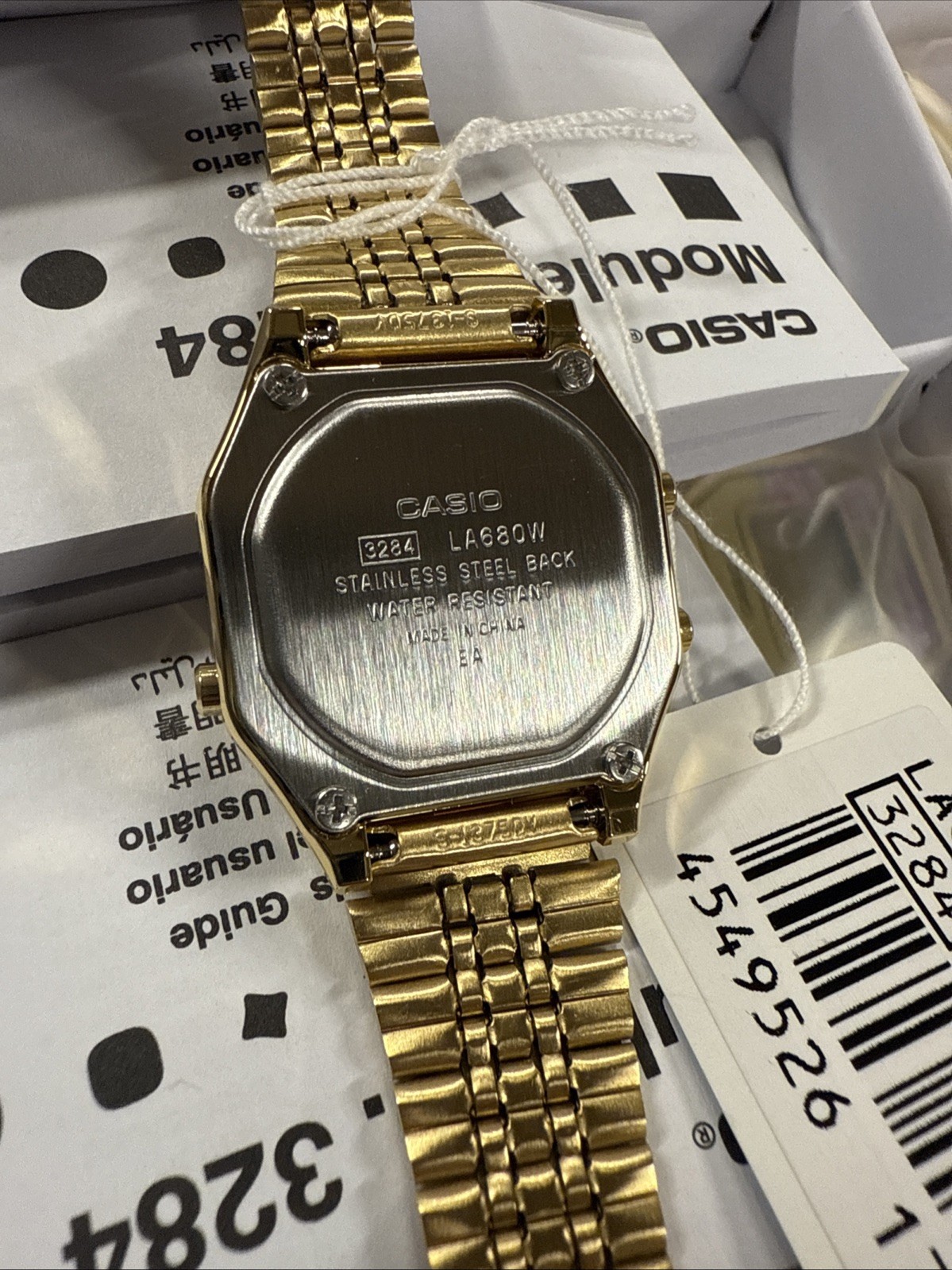 Casio LA680WGA-4C Women’s Vintage Floral Gold Tone Alarm Chrono Digital Watch