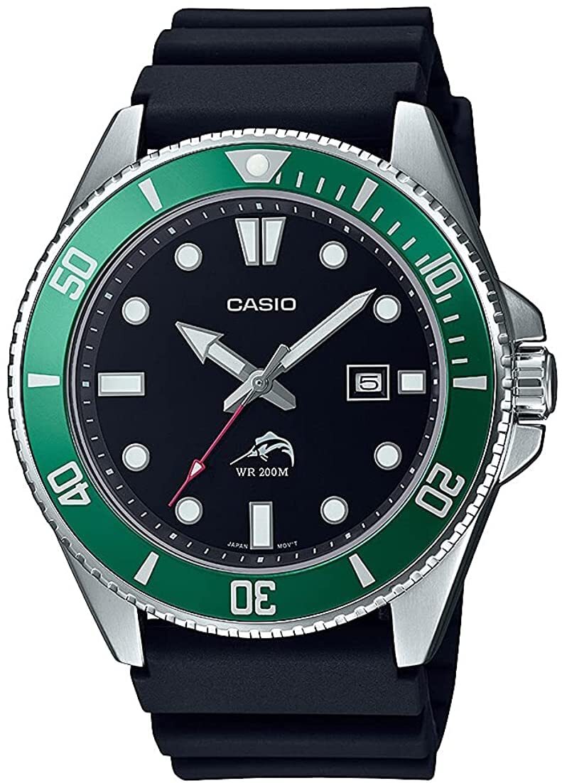 CASIO Watch Diver Watch MDV-106B-1A3V Men Green Bezel Polyurethane Band NEW