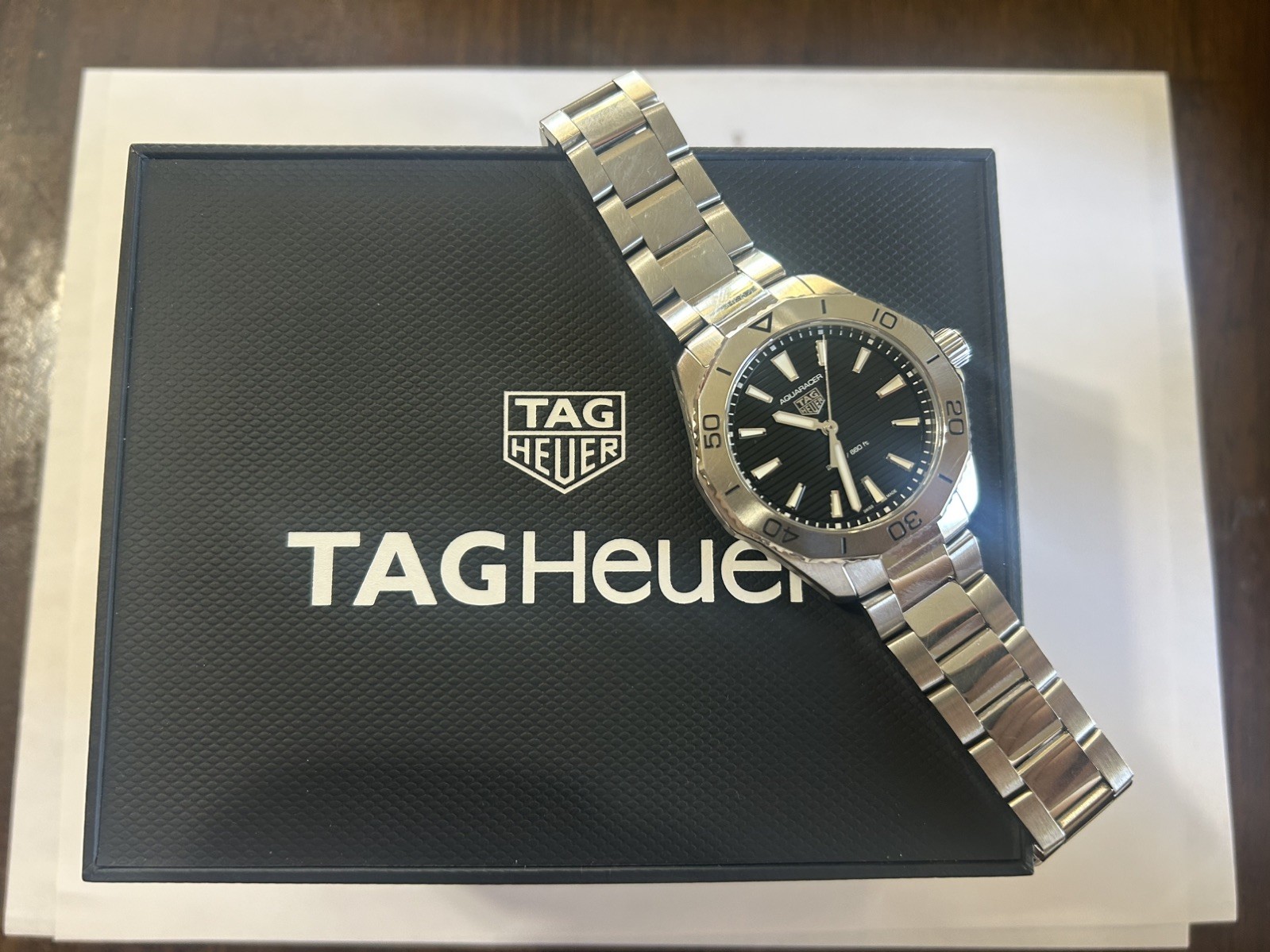 Excellent 40mm Tag Heuer Aquaracer Men’s Black Dial Quartz Watch WBP1110.BA0627