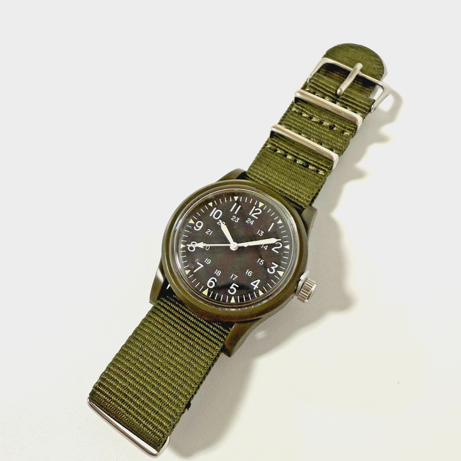 DAISO JAPAN MILI WATCH Khaki & Black Set of 2 NEW LIMITED JAPAN ABS Polyester