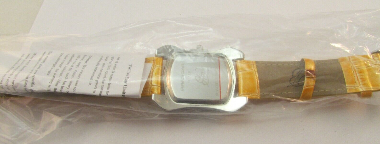 Burgi Rhinestone Stainless Quartz Watch Ladies BTV011 NOS Gold Face & Band