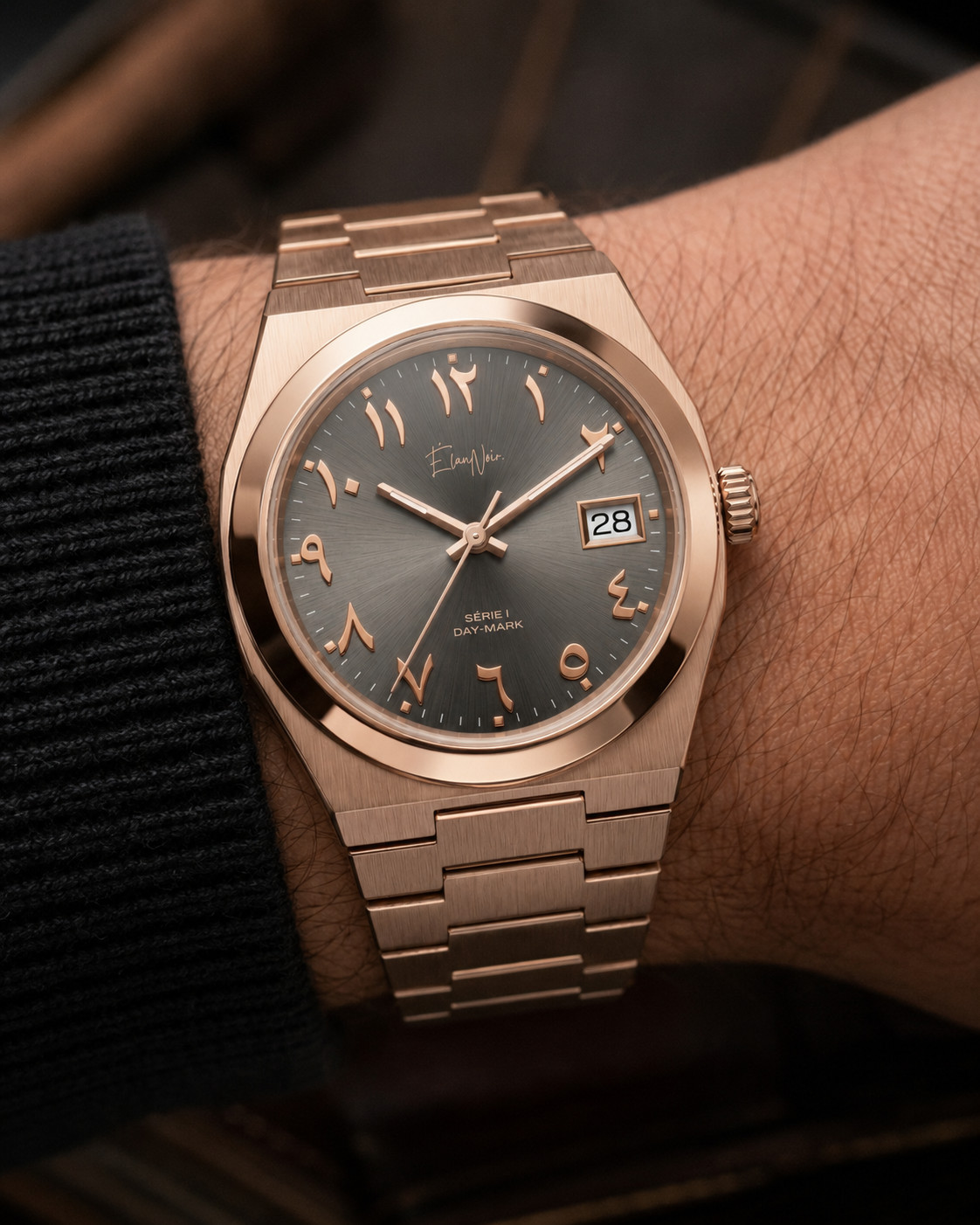 Élan Noir Série I Rose/Steel 36mm Automatic NH35 Sapphire Crystal Steel Watch