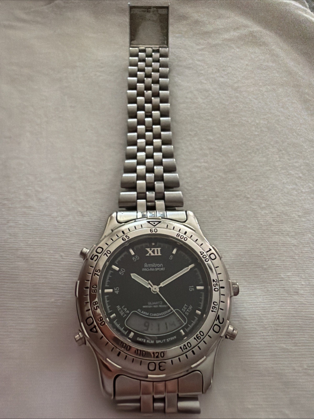 Vintage Armitron Pro All-Sport 1980s-era stainless steel wristwatch (rare)