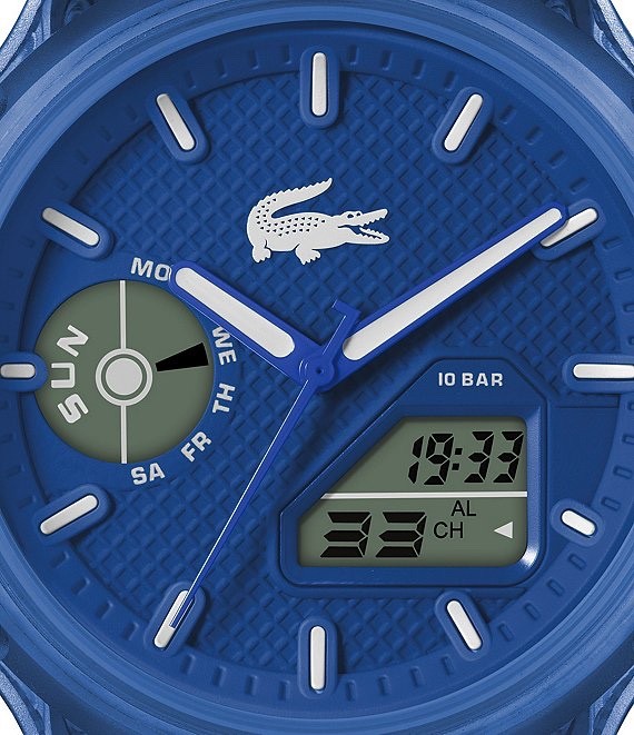 LACOSTE LC33 Analog & Digital Blue Dial Silicone Watch (Size 45mm) (2011429)