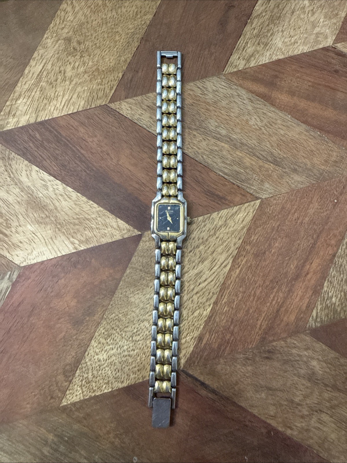 Bulova Quartz Women’s Rectangle Black Dial Gold-Tone Bracelet Dress Watch