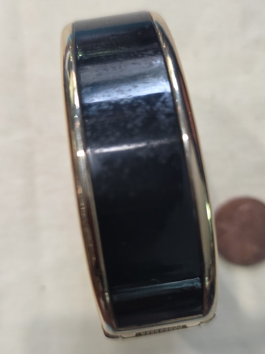Caravelle New York 44L147 Women’s Gold Tone/Black Bangle Roman Analog Watch Runs