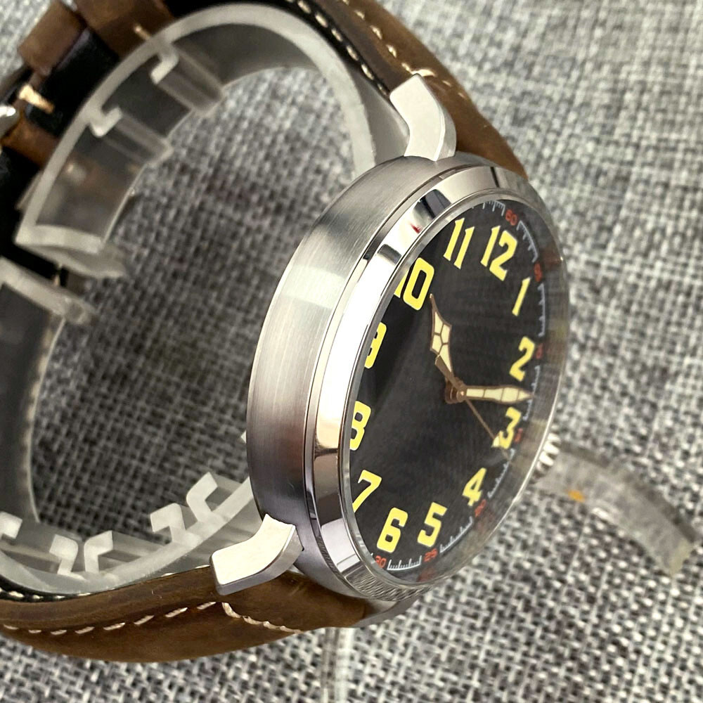 47mm Tandorio black dial NH35A Automatic Mens Watch Double Bow Sapphire Glass