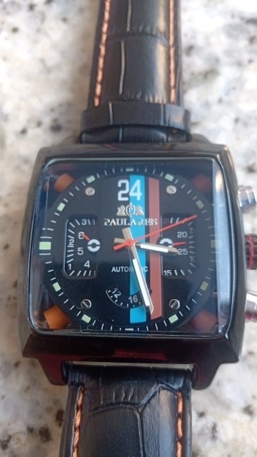 Automatic Mechanical Self-Wind Men’s Watch Square Sports Leather Band Waterproof
