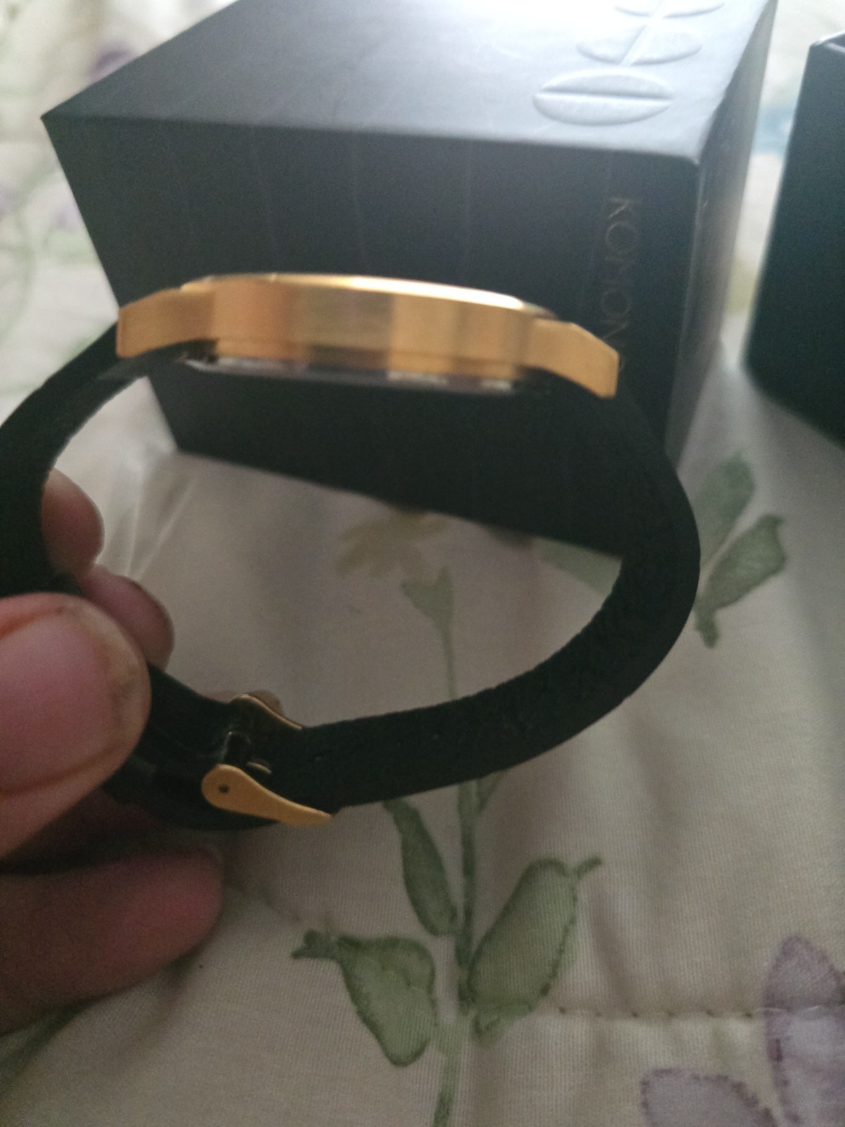 Komono Winston Black Zirconium KOM-W2002 Gold Dial 41 mm Gold Case Black Leather