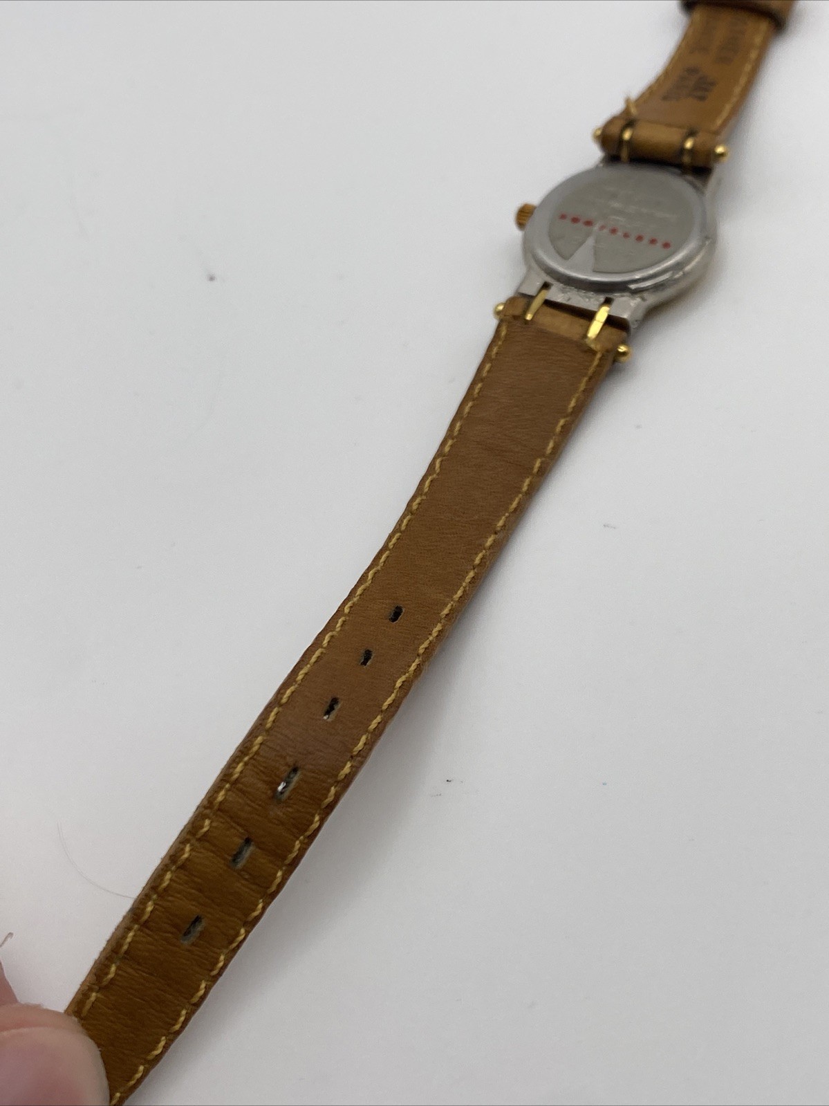VTG Jaz Paris Watch Women 20mm Gold Tone Leather Band France New Battery