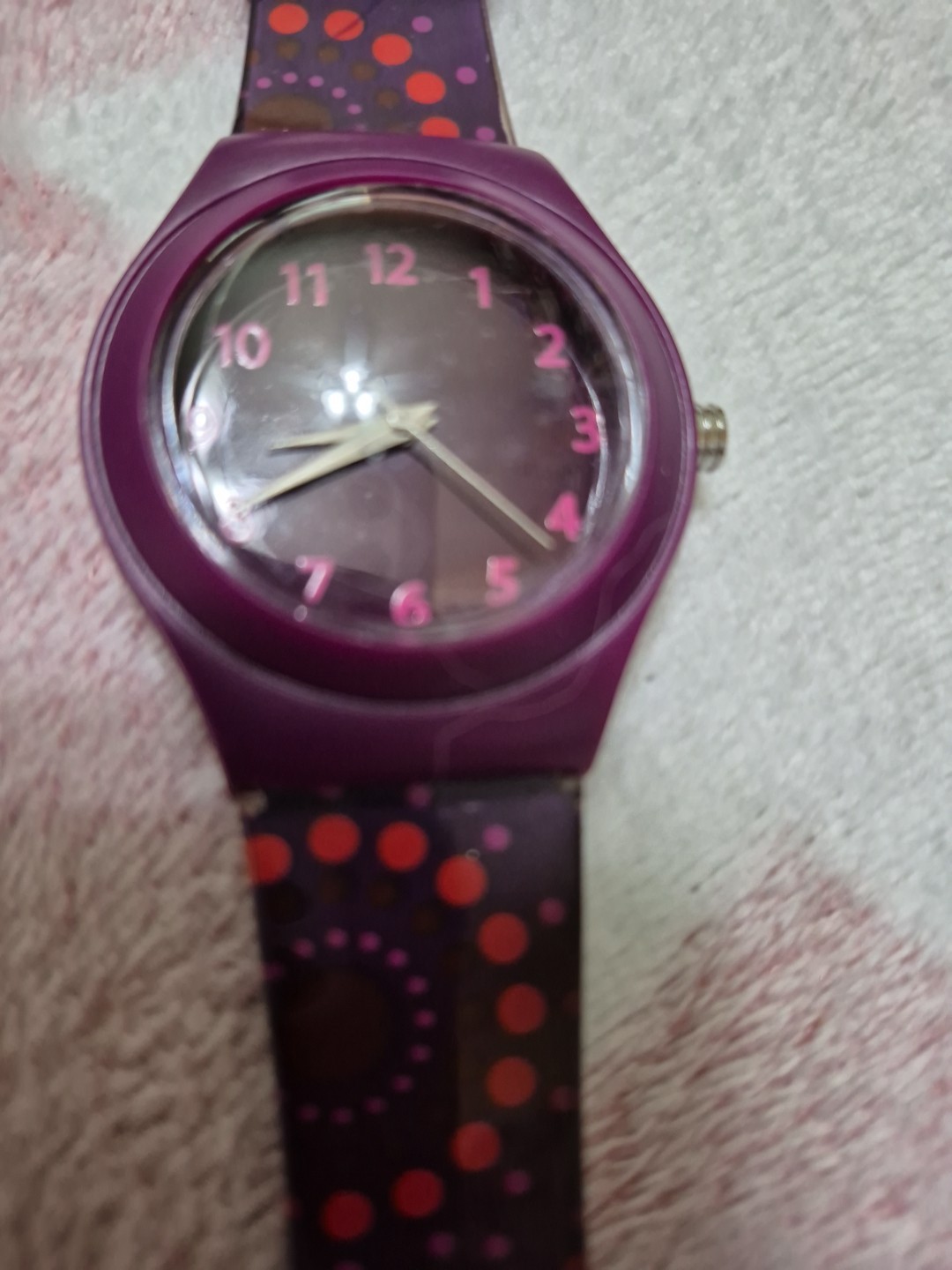 486. Working Ladies Purple Xhilaration Watch&8″Band It Still Has Plastic On Face