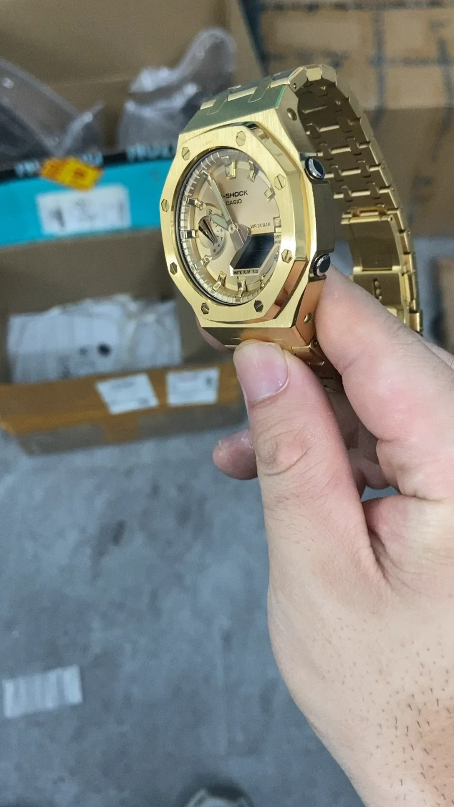 New Casio G-Shock Gold Color GA2100 All Yellow Gold custom MOD