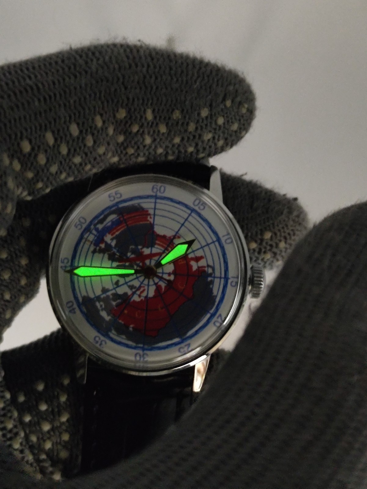 Vintage RAKETA watch 2609 First flight through north pole Chkalov dial Soviet
