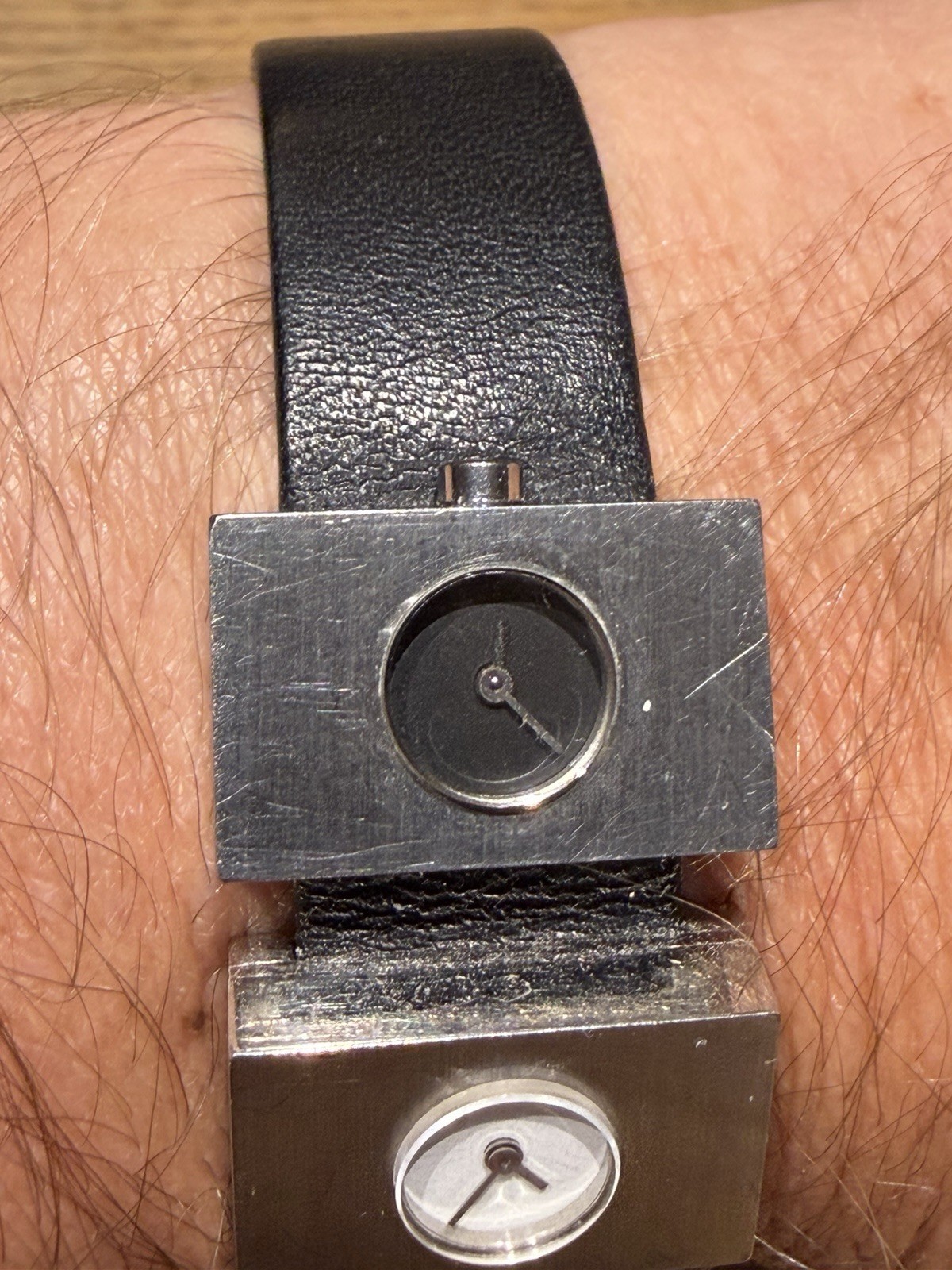 Vintage Milus One O’Clock Paul Junod Swiss Design Twin Dial Wrist Watch