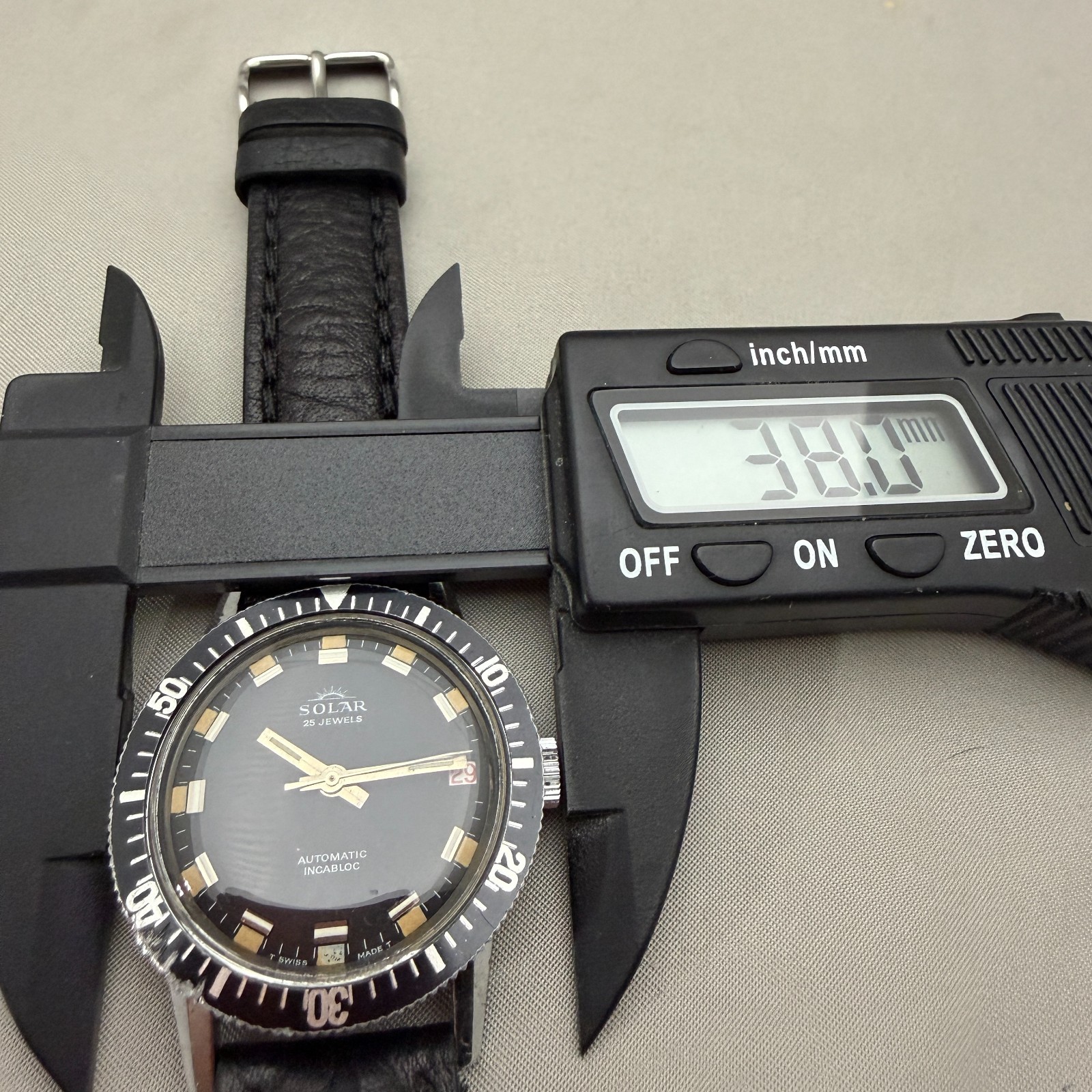 Gallet Solar Automatic 25 Jewel Swiss Vintage Diver Watch Swiss
