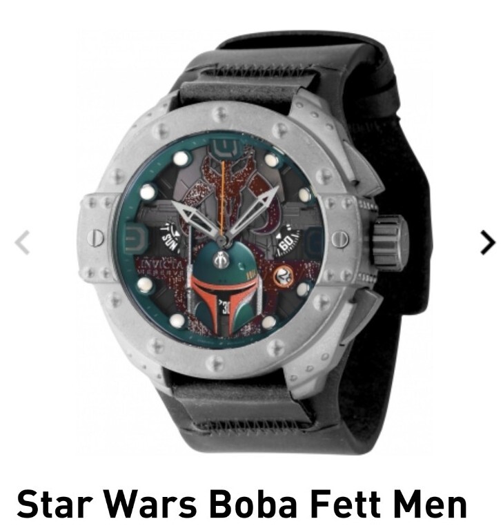 Invicta – Star Wars – Boba Fett – Reserve Wide Blk Leather Strap – mens watch