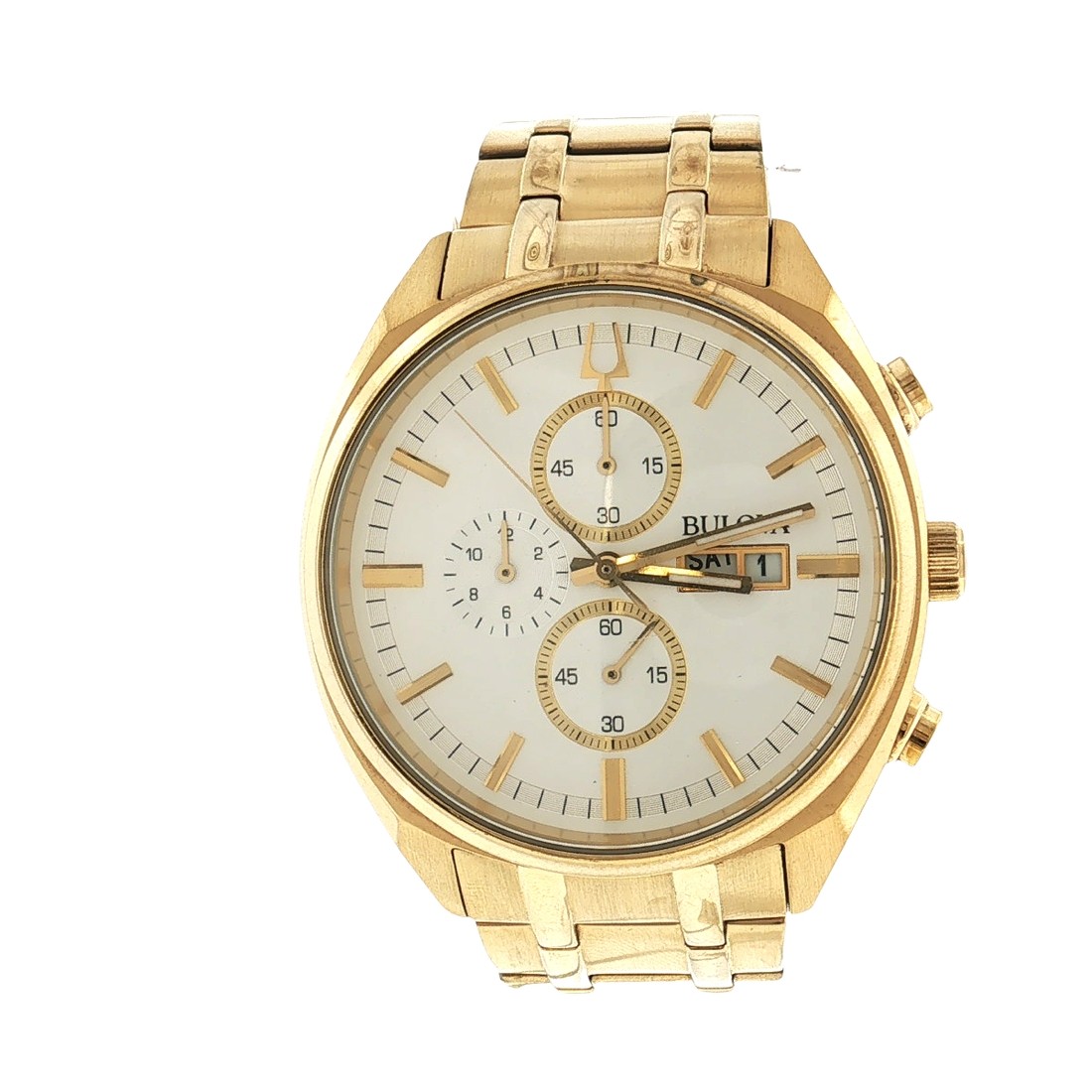 Bulova Surveyor Men’s Gold-Tone Chronograph Quartz Watch 97C109