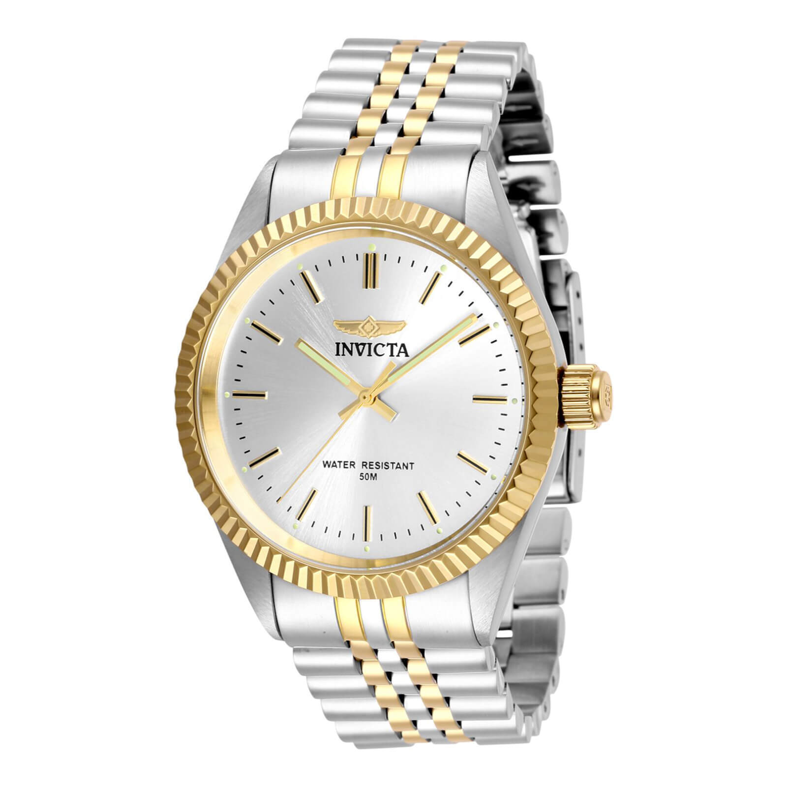 Invicta Men’s Watch Specialty Quartz Silver Tone Dial Two Tone Bracelet 29378
