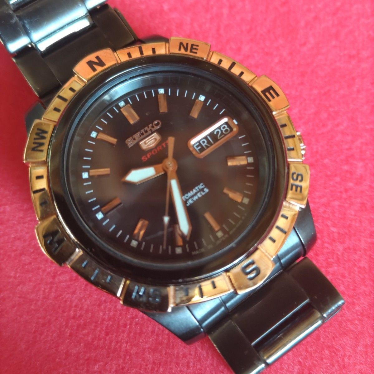 Seiko Sports 5 automatic winding see through skeleton quartz for men fashion qua