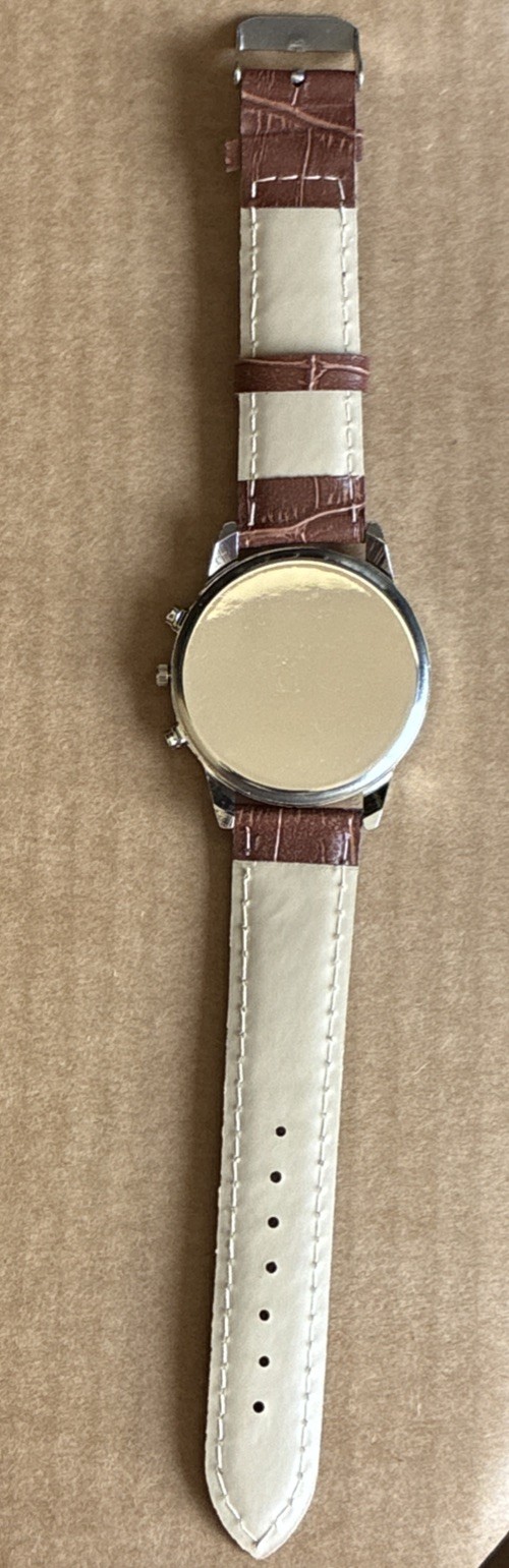 ￼ Geneva Men’s Classic Quartz Watch – Brown Dial, Roman Numerals, Unworn/Working