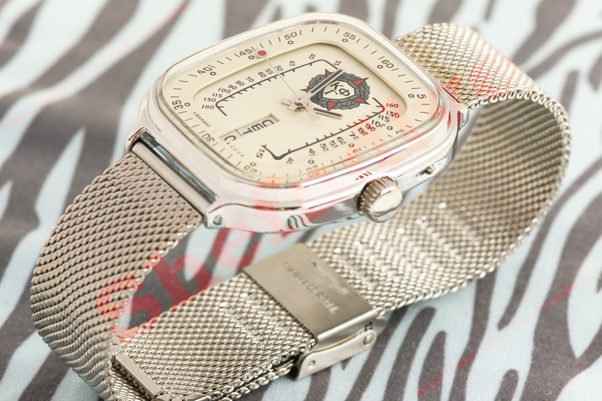 PULSOMETER OLD stock Russian USSR Slava Rectangle watch Medical KFG cal. 2428