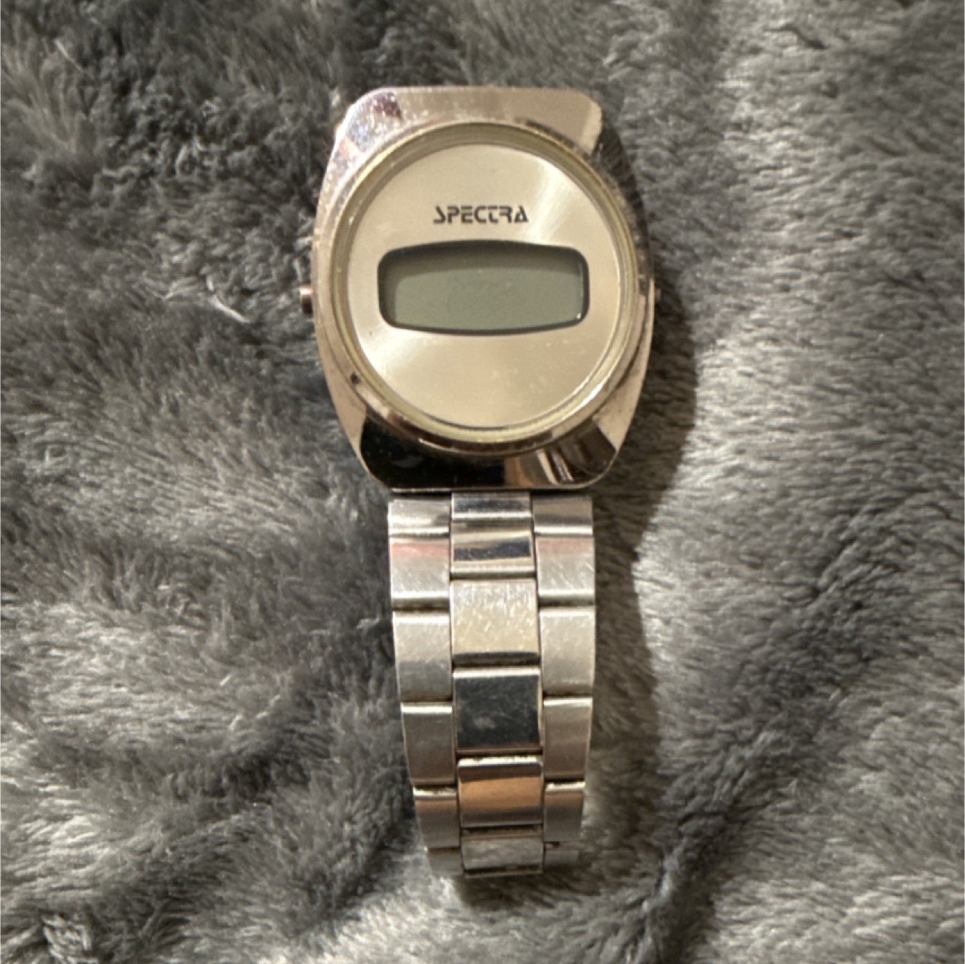 Spectra Digital Wristwatch Stainless Steel Silver Bracelet LED Display