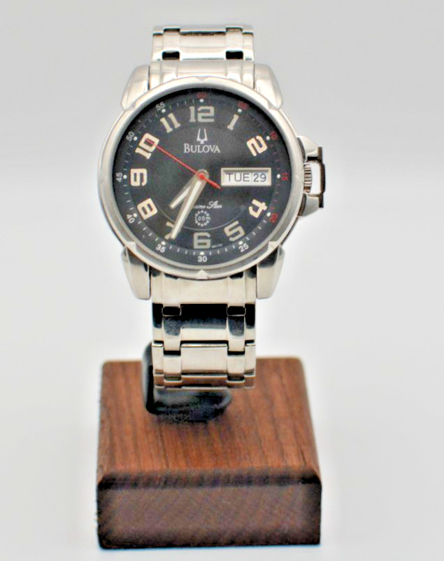 96C100 BULOVA MARINE STAR 100M BLACK DIAL MEN’S WATCH