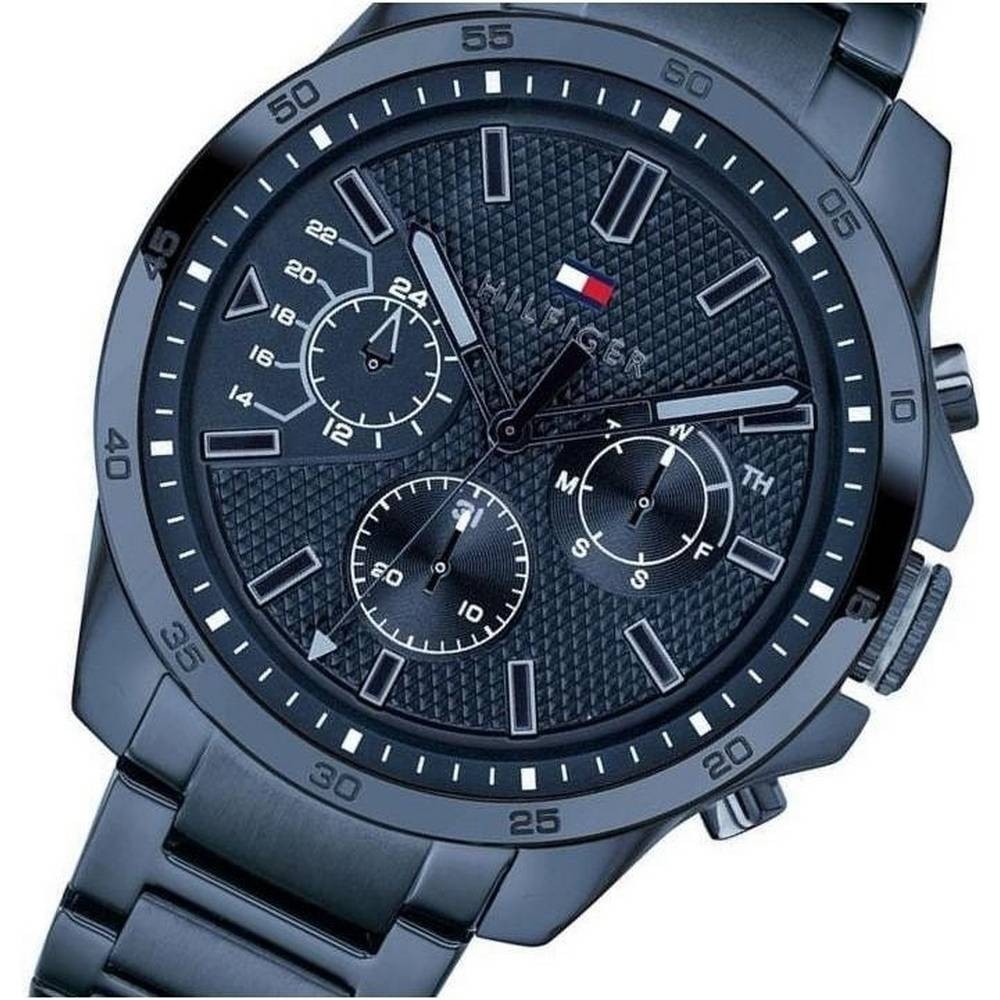 Tommy Hilfiger Decker 1791560 Blue Ion Plated Day Date SS Steel Men’s Watch