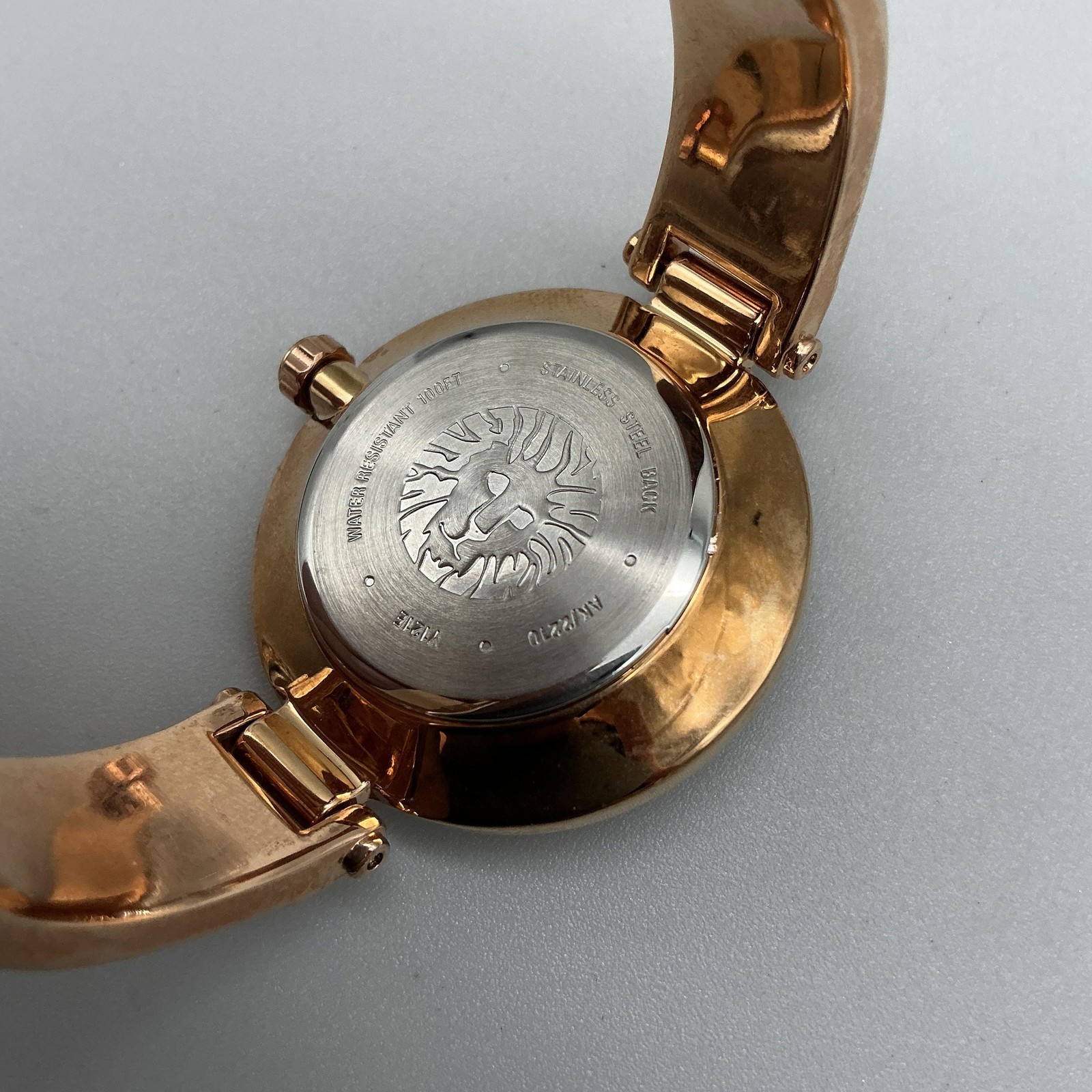 Anne Klein Womens Watch 34mm MOP Dial Gold Tone Bracelet Dress New Battery 7″