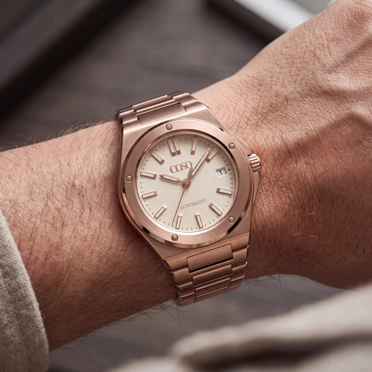 Valtor Automatic Cream Dial Full Rose Gold Bracelet