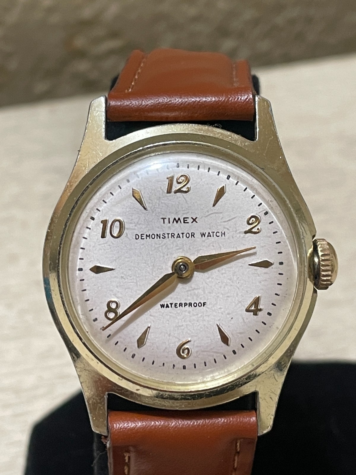 Rare Gold Salesman Sample Demonstrator Timex Marlin Men’s 34mm Wrist Watch