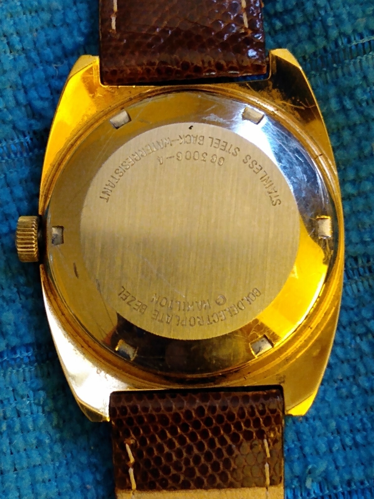Hamilton electronic Vintage Watch Quartz. 683006 Goldelectroplate Bezel Men’s