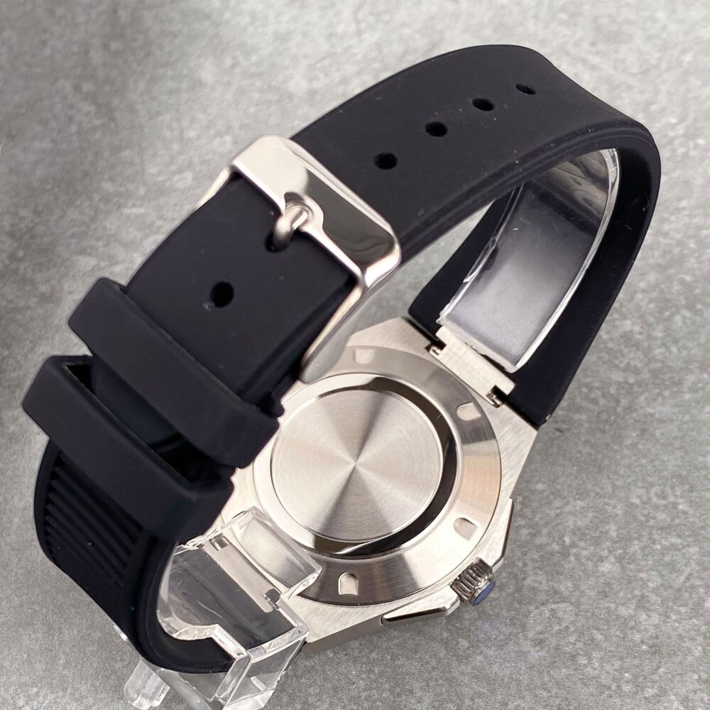 Tandorio New Black Business Luxury Engineer WristWatch Sapphire NH35A Men Watch